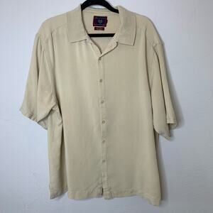 Byron Nelson Eleven Straight Yellow Silk Textured Shirt Sz XL
